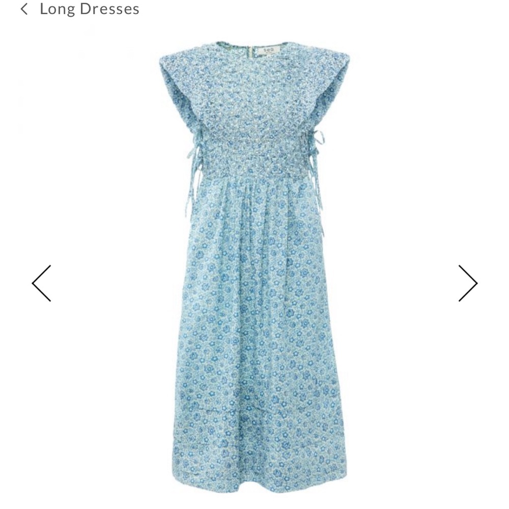 Brand New never worn. Sea NY smocked blue dress size xs. Tags still on